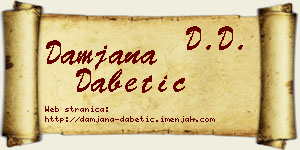 Damjana Dabetić vizit kartica